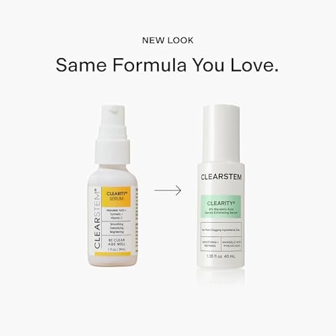 CLEARstem - CLEARITY THE BLACKHEAD DISSOLVER MANDELIC ACID SERUM - VITAMIN C, TURMERIC, COLLAGEN BOOST - ALL SKIN TYPES - FACIAL SKIN CARE PRODUCTS - VEGAN, GLUTEN FREE, CRUELTY FREE - 1 FL OZ / 29ML - Image 3